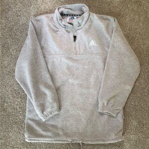 adidas Light Gray Half-Zip Fleece Pullover